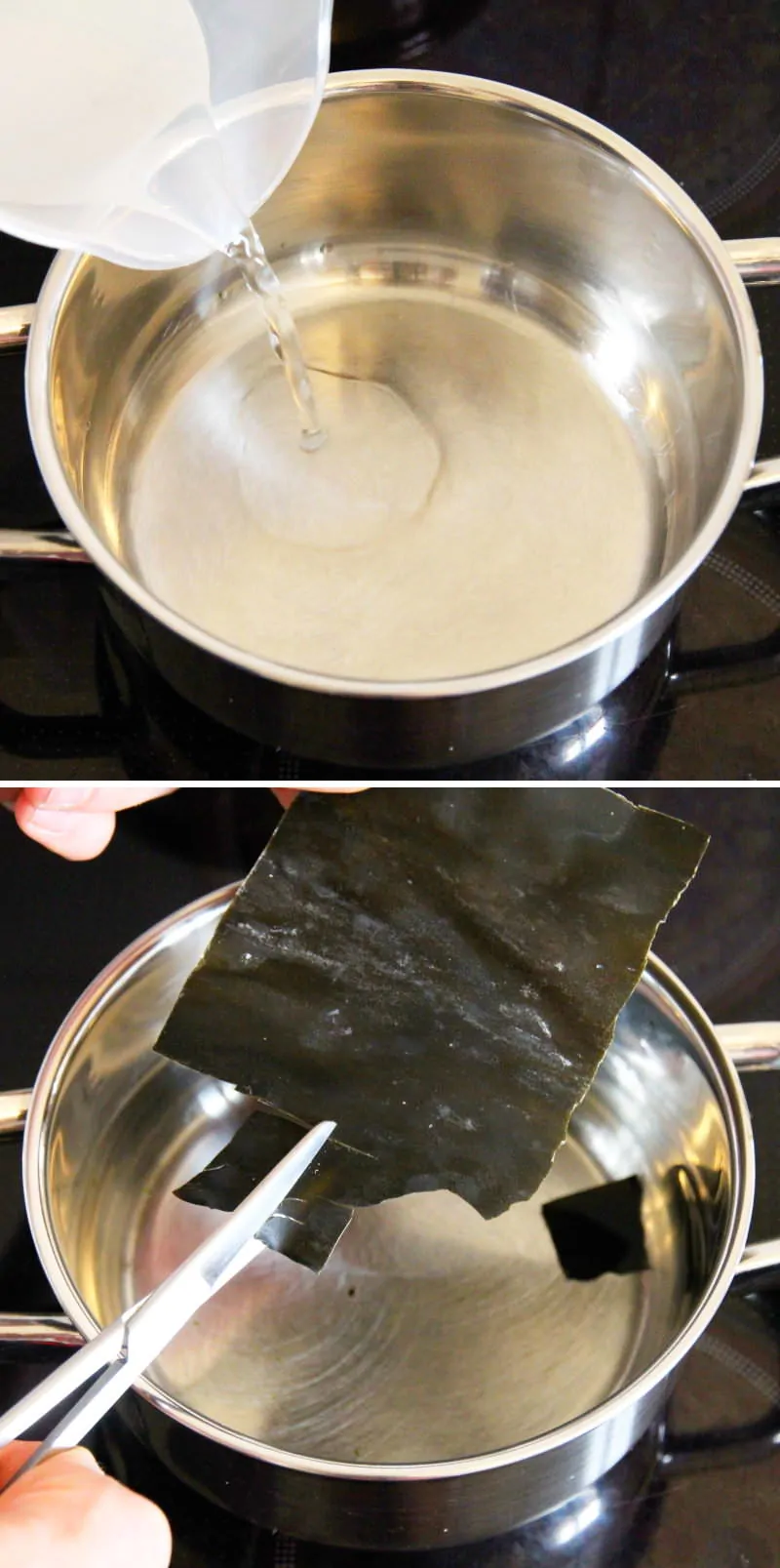 Ichiban Dashi Schritt 2 Kombu einweichen