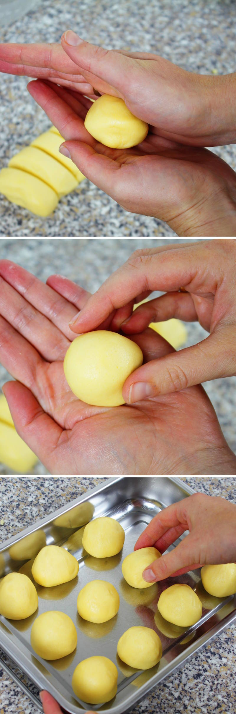 Melonpan - Passaggio 10: dare forma all’impasto del pan di spagna