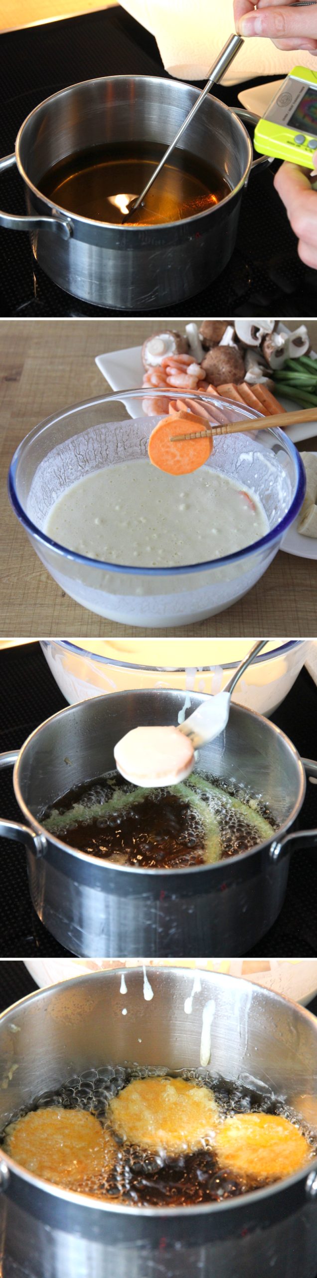 Pastella per tempura - Passaggio 3: friggere le verdure