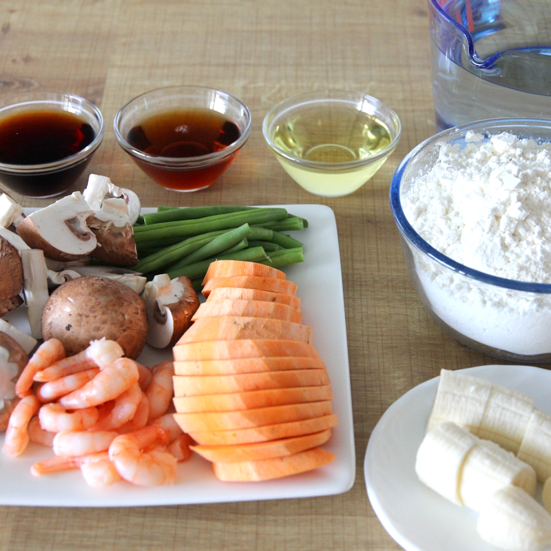 Ingredienti per la pastella tempura