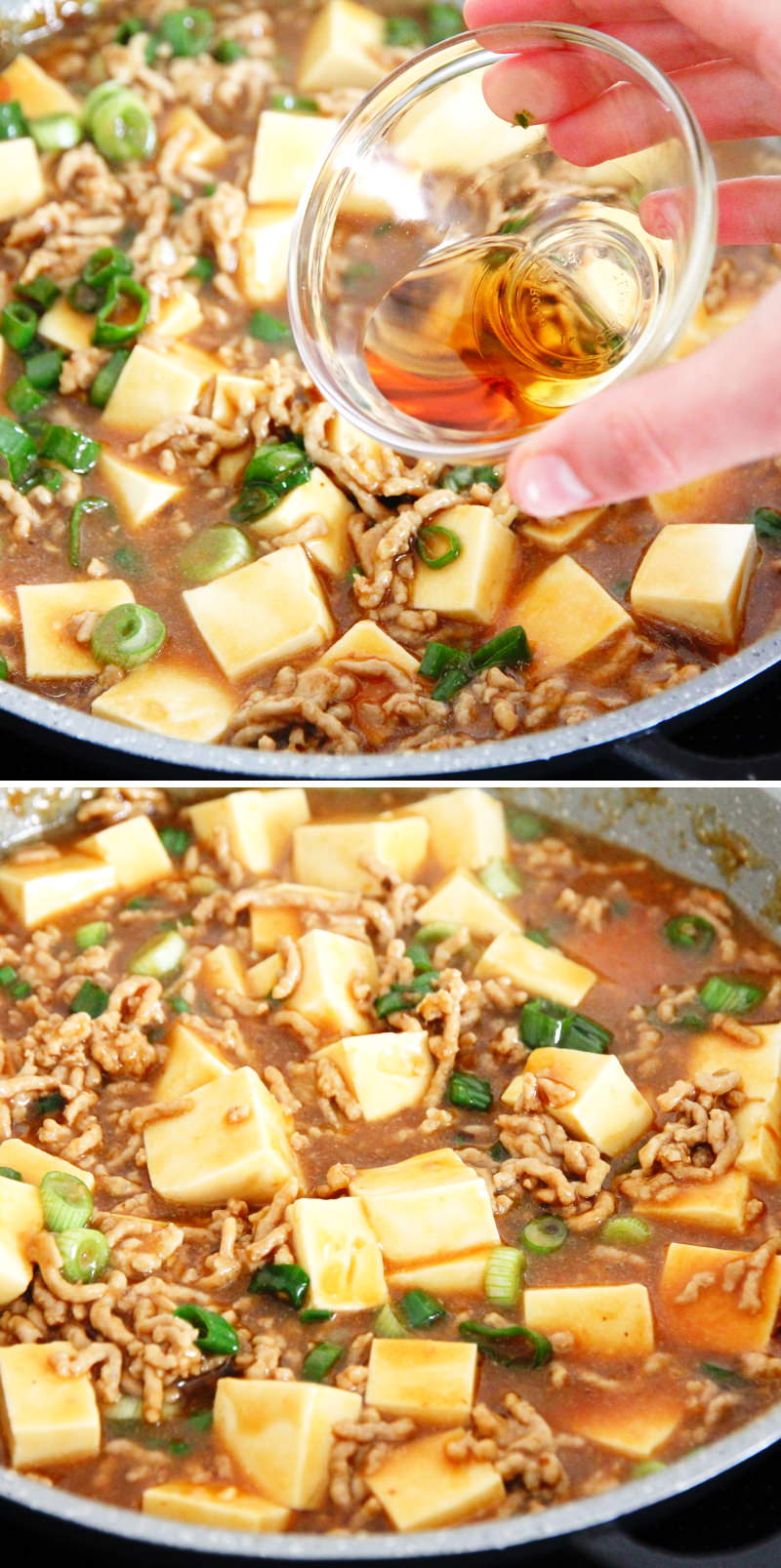 Mapo Tofu Schritt 12 mit Sesam würzen