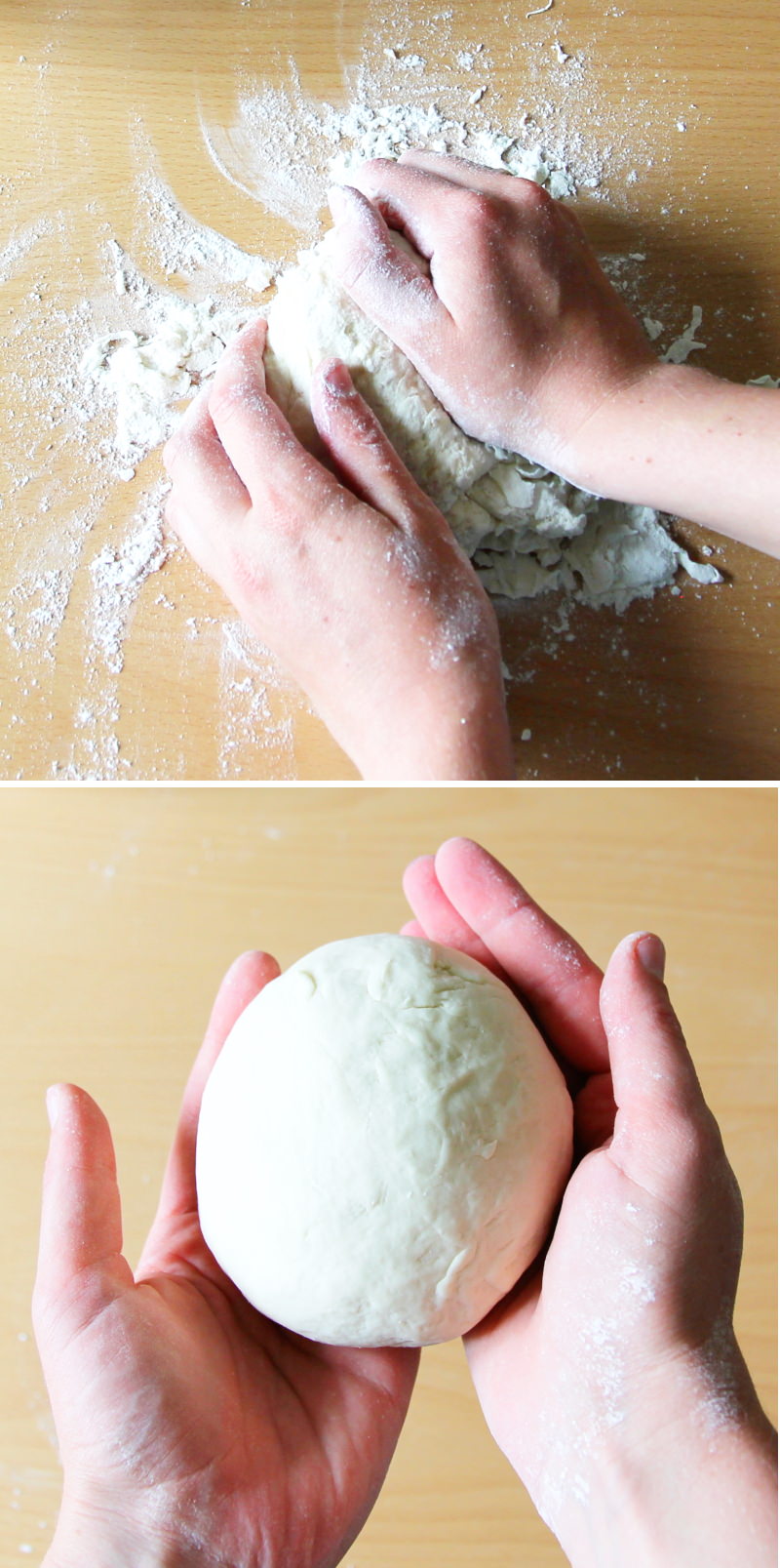 Gyoza wrappers Passaggio 5 Kneading the dough