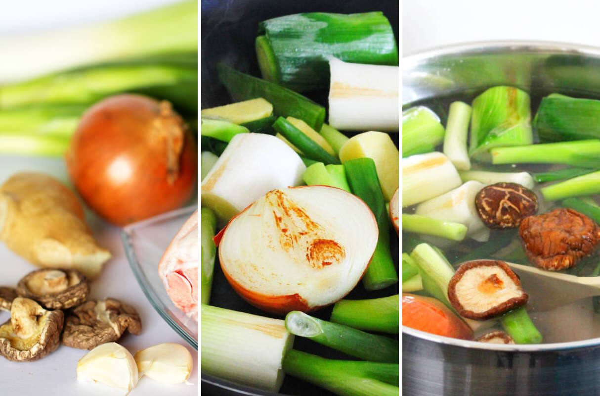 Rosolare le verdure per il tonkotsu