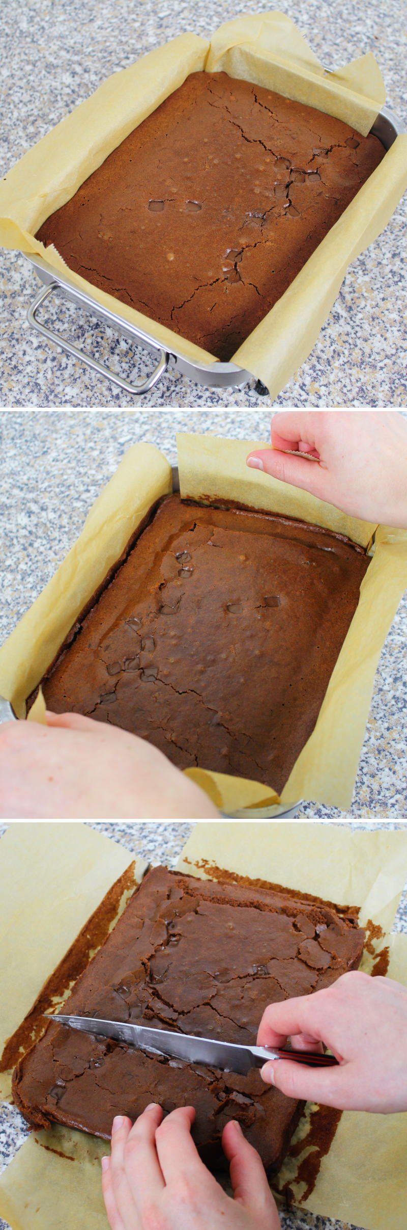 Mochi Brownies Schritt 9 Kuchen backen und schneiden