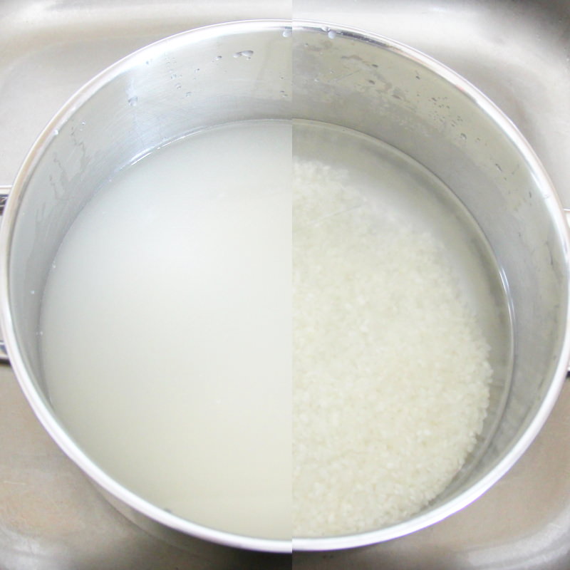 Sakura Mochi Schritt 4 Reis waschen