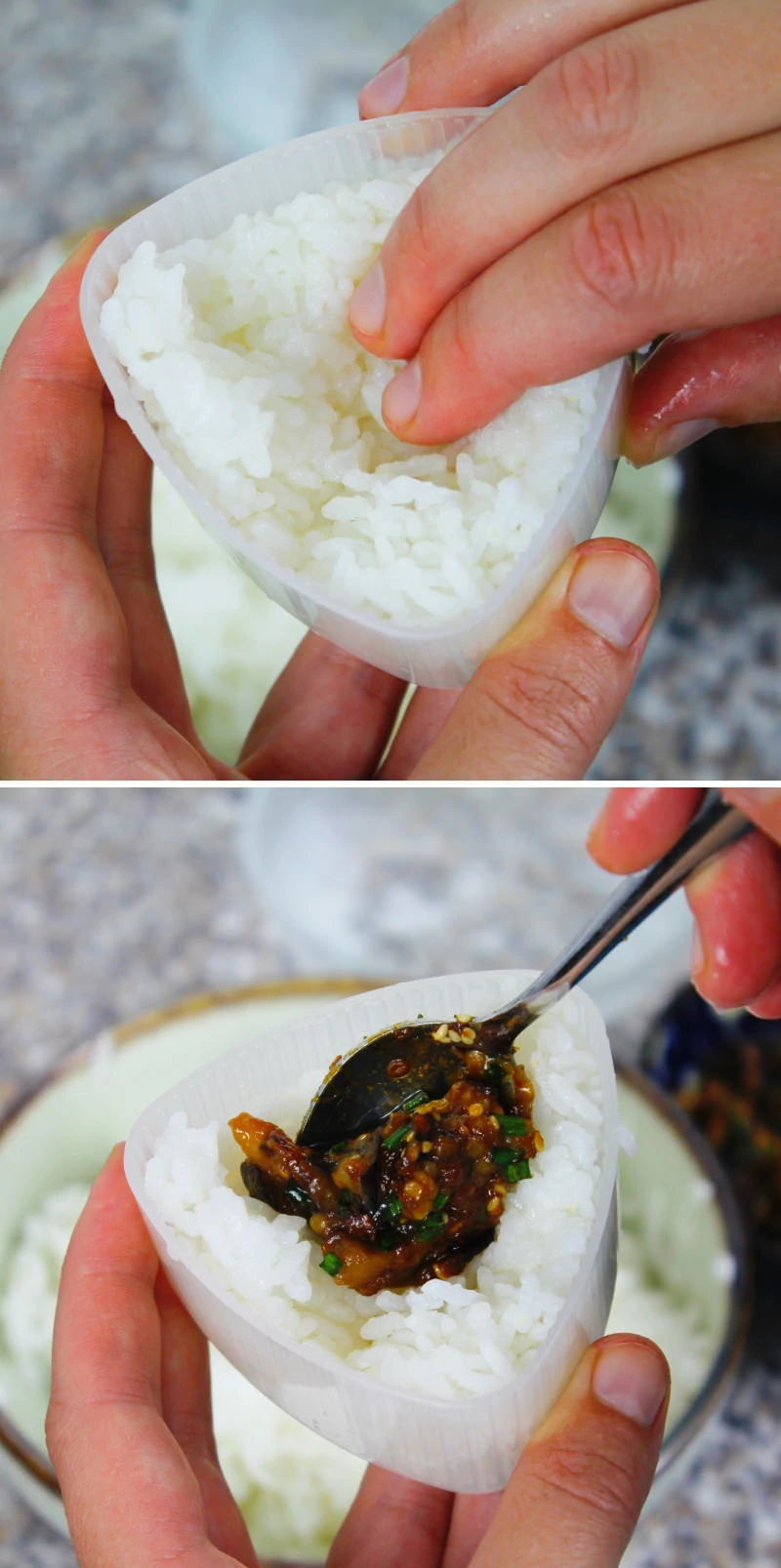 Onigiri mit Nasu Dengaku Schritt 9 Reisbällchen zubereiten