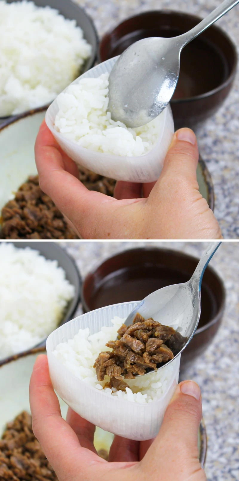 Shigureni Onigiri Schritt 8 Reisbällchen formen