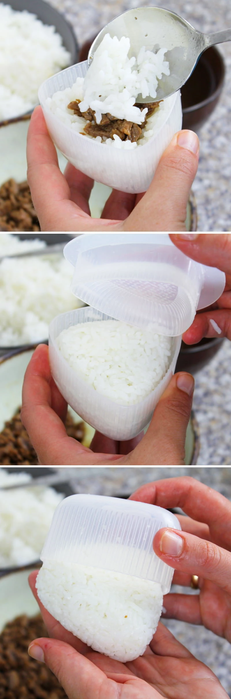Shigureni Onigiri Schritt 9 Reisbällchen formen