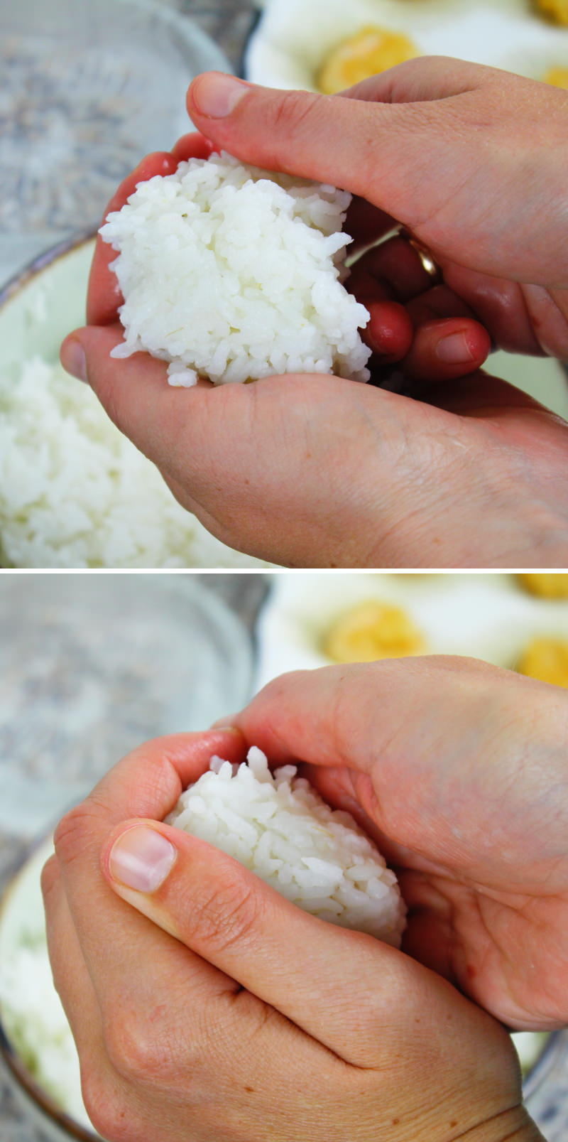 Tenmusu Onigiri Schritt 8 Reisbällchen formen