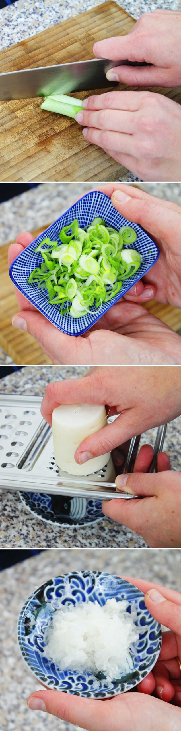 Agedashi Tofu step 4 - Prepare the vegetables
