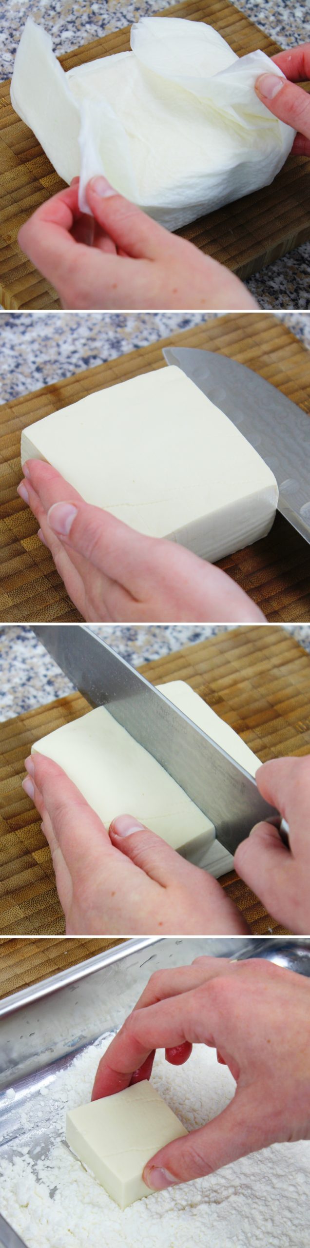Agedashi Tofu step 6 - Preparing the Tofu