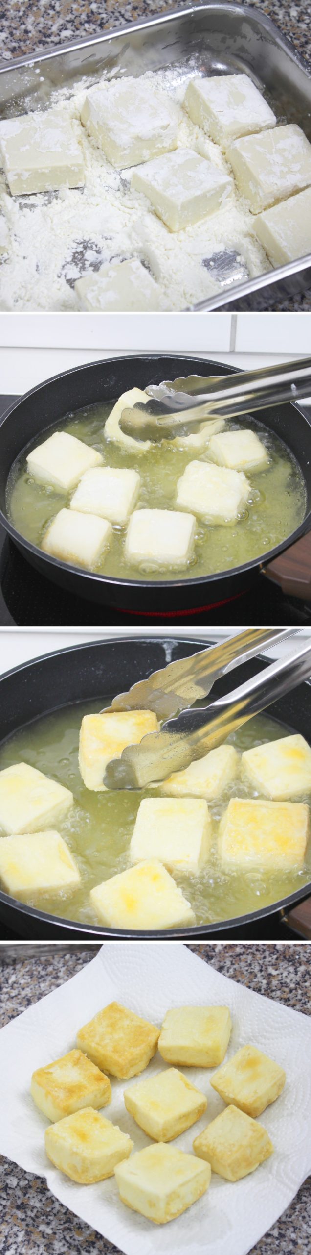 Agedashi Tofu Step 7 Frying the Tofu