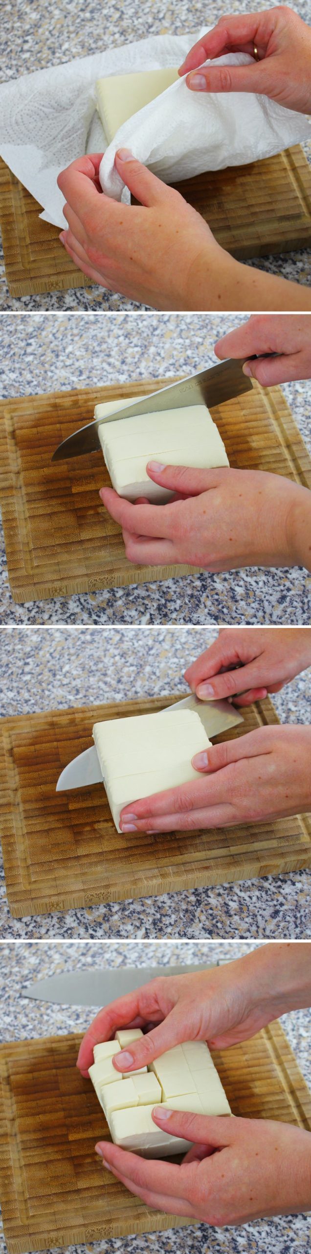 Kenchinjiru Step 7: Cut the tofu
