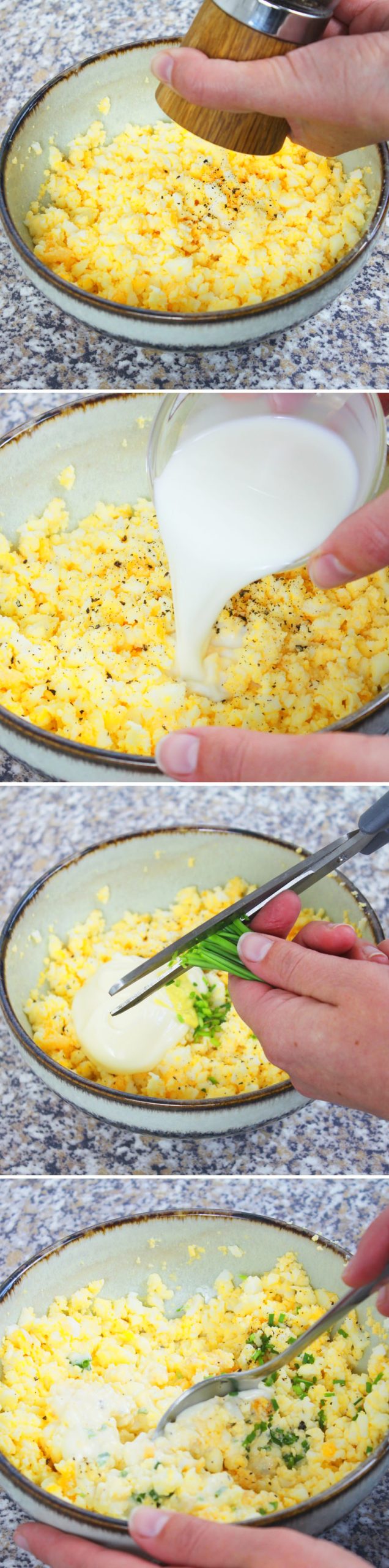 Tamago Sando Step 4: Prepare the egg salad