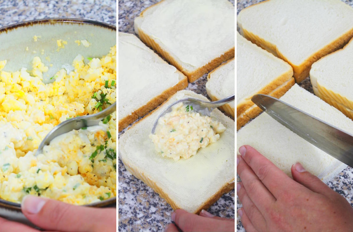Tamago Sando Preparation