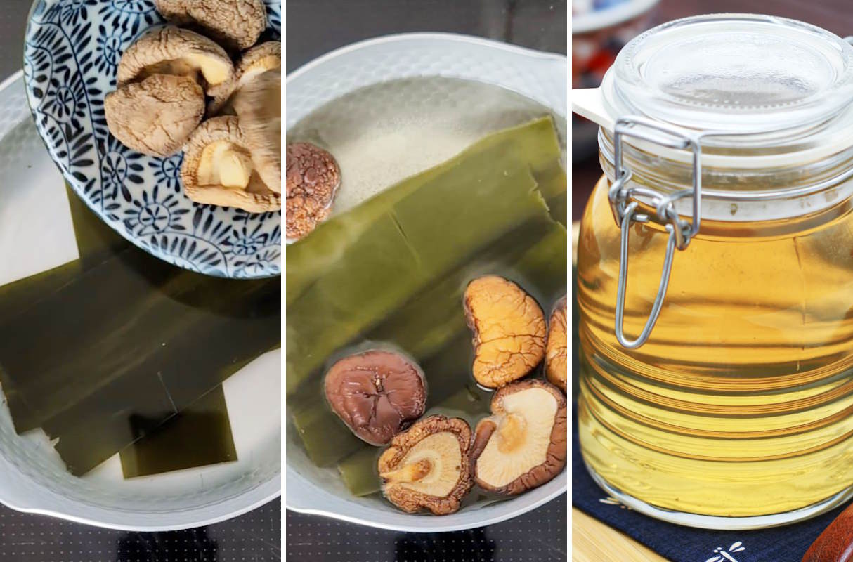 Preparazione del brodo Dashi vegano