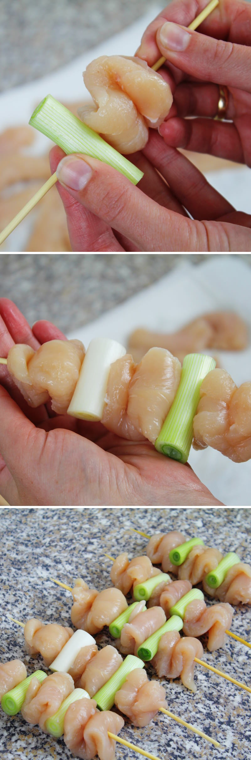 Yakitori passaggio 7: Preparare i spiedini
