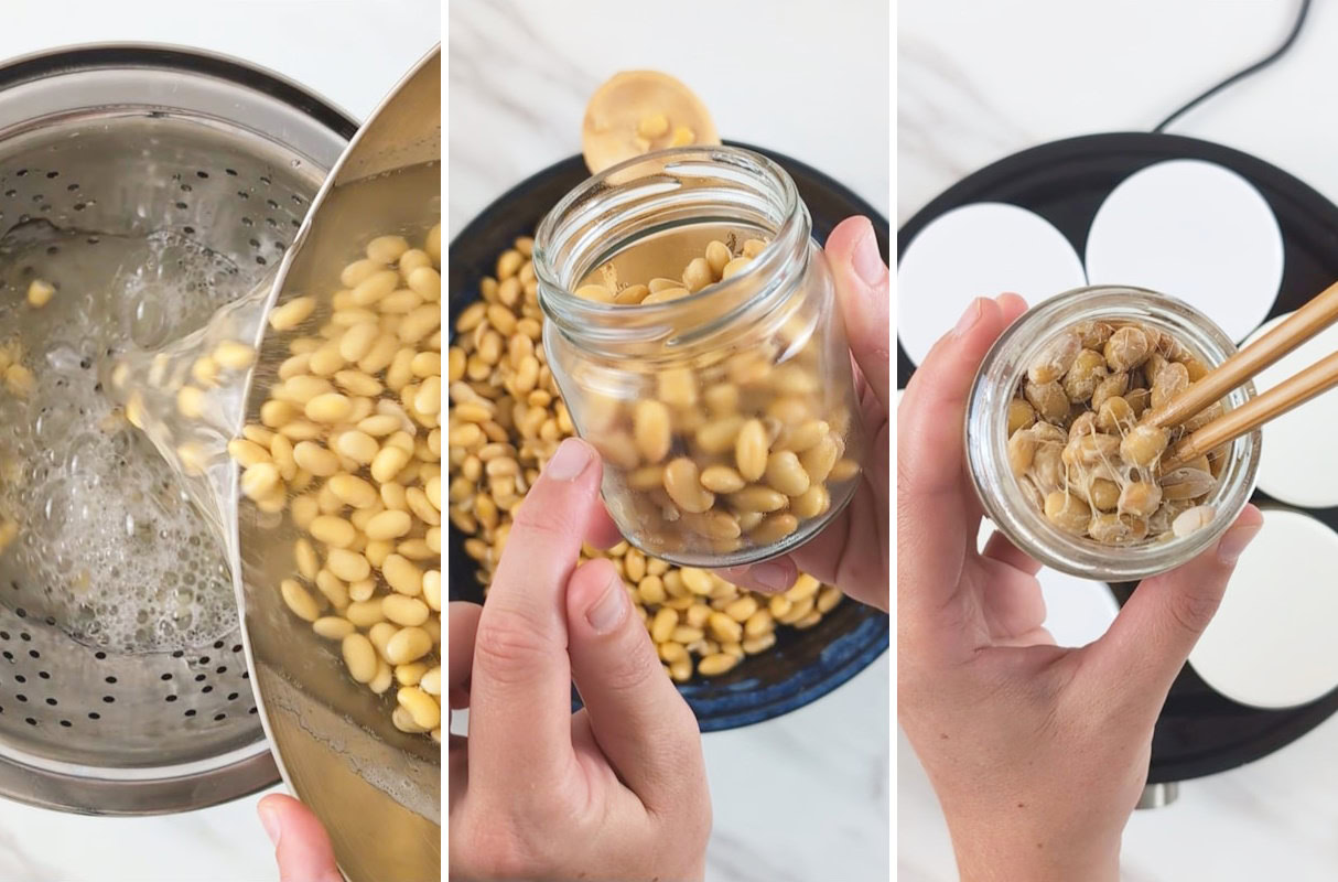 Preparing natto