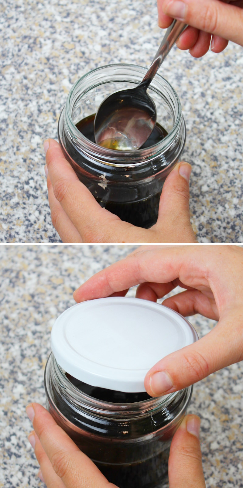 Salsa Ponzu: fase 4 – mescolare e lasciare riposare