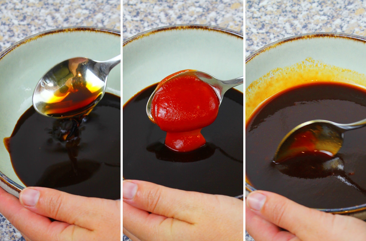Preparazione della salsa per takoyaki