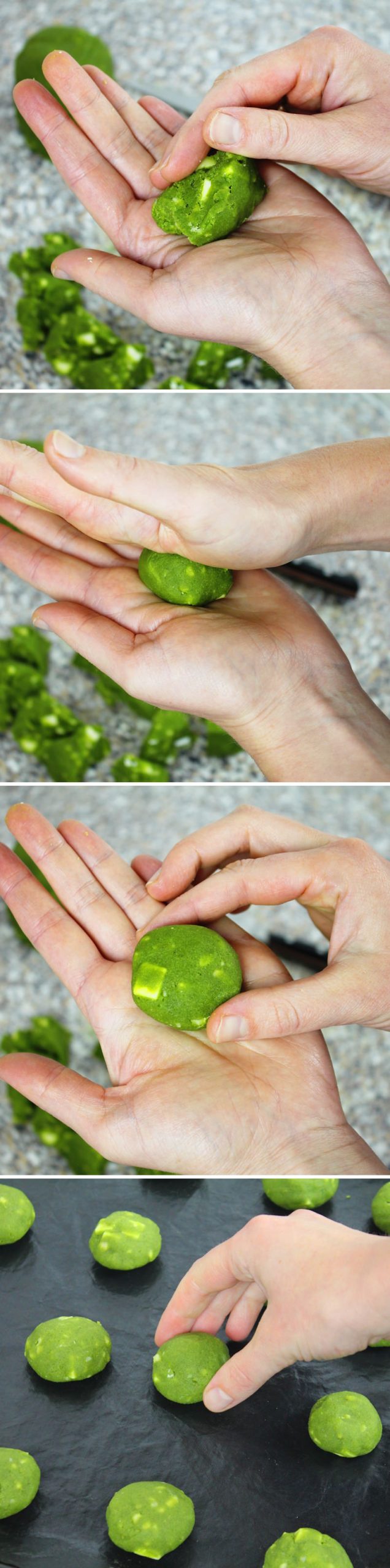 Matcha Cookies Schritt 8 Teig formen