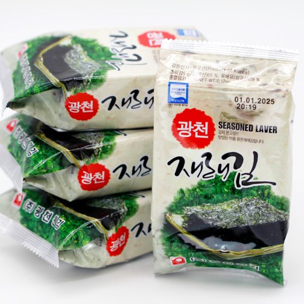 Koreanischer Algensnack 40g (8 x 5g gewürzte Noriblätter), Kwangcheon