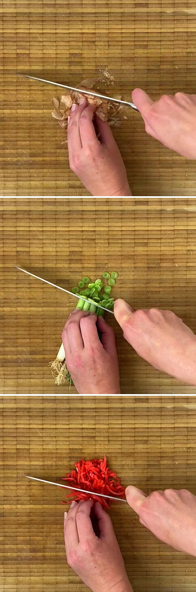Takoyaki Step 4: Cut the food into small pieces