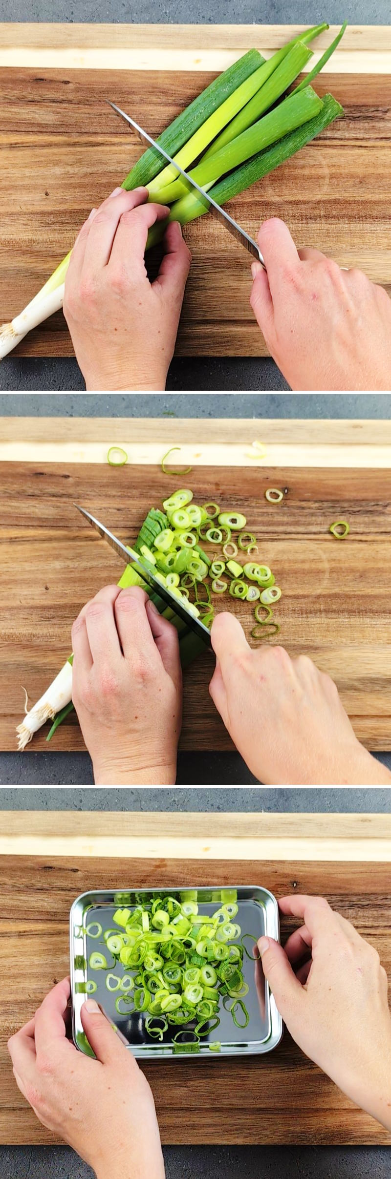 Udon noodle soup Step 4 Prepare the spring onions
