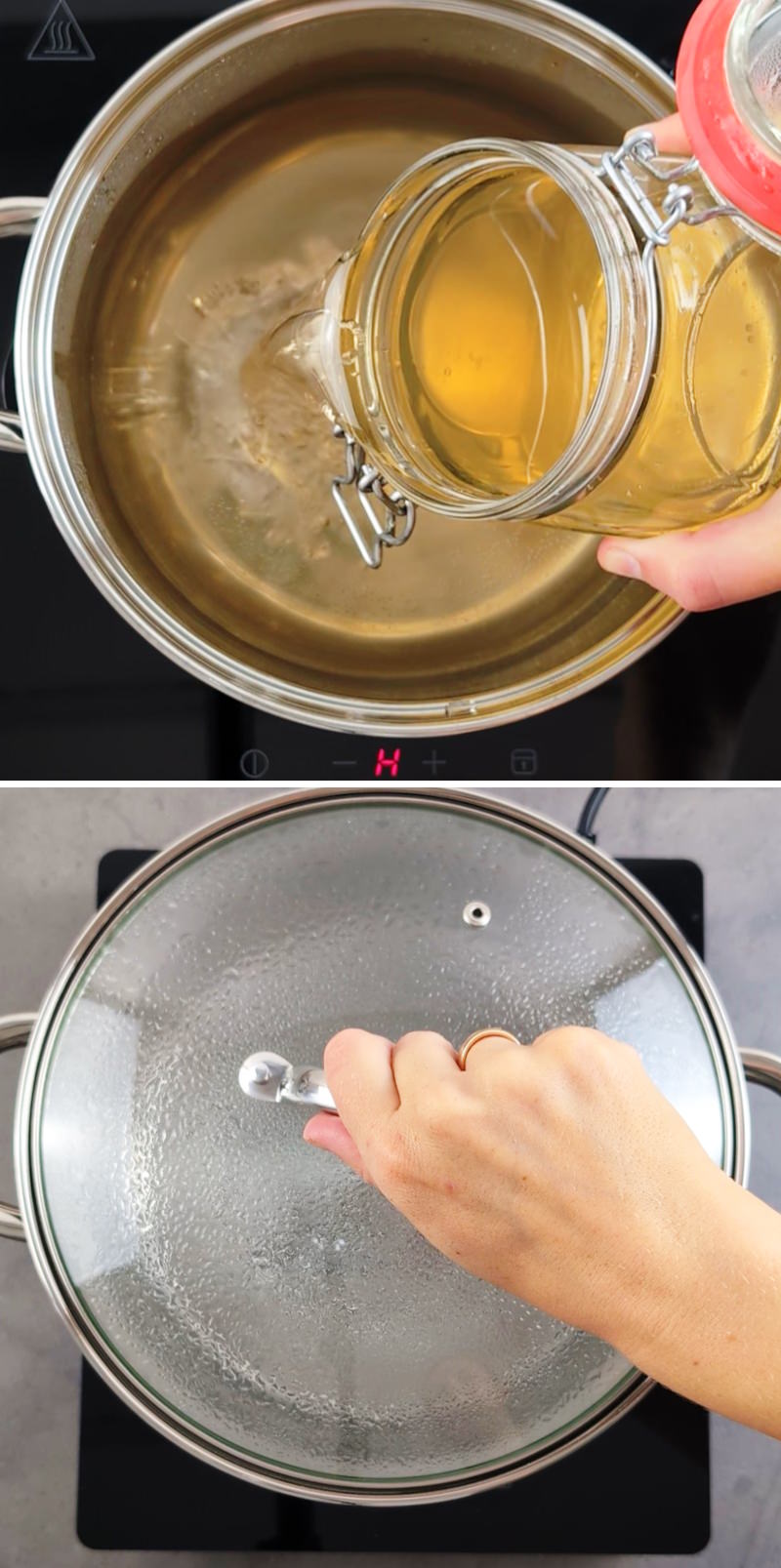 Udon noodle soup Step 6: bring the Dashi stock to the boil.