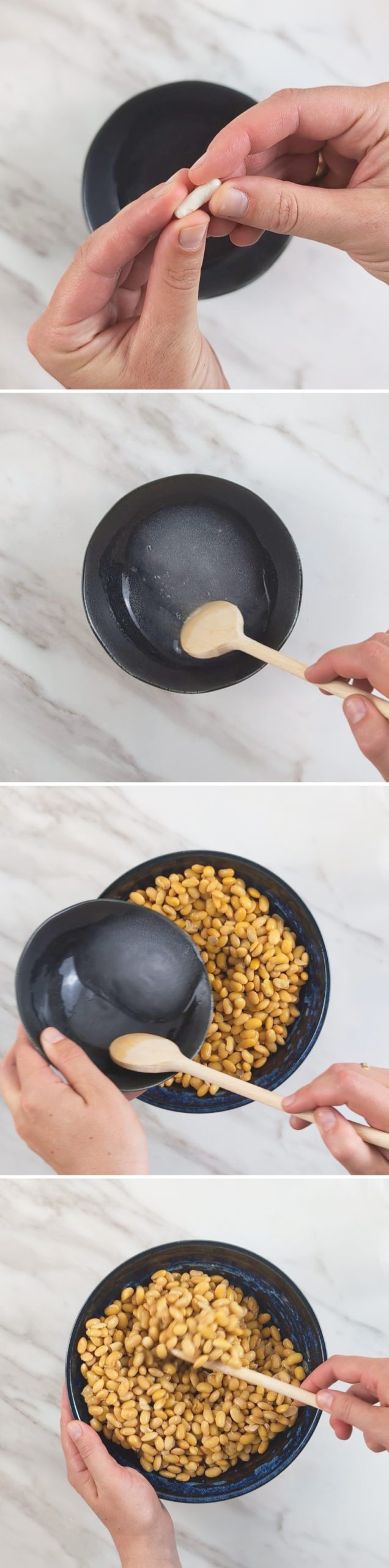 Making your own natto Passaggio 8: Incorporare il natto starter