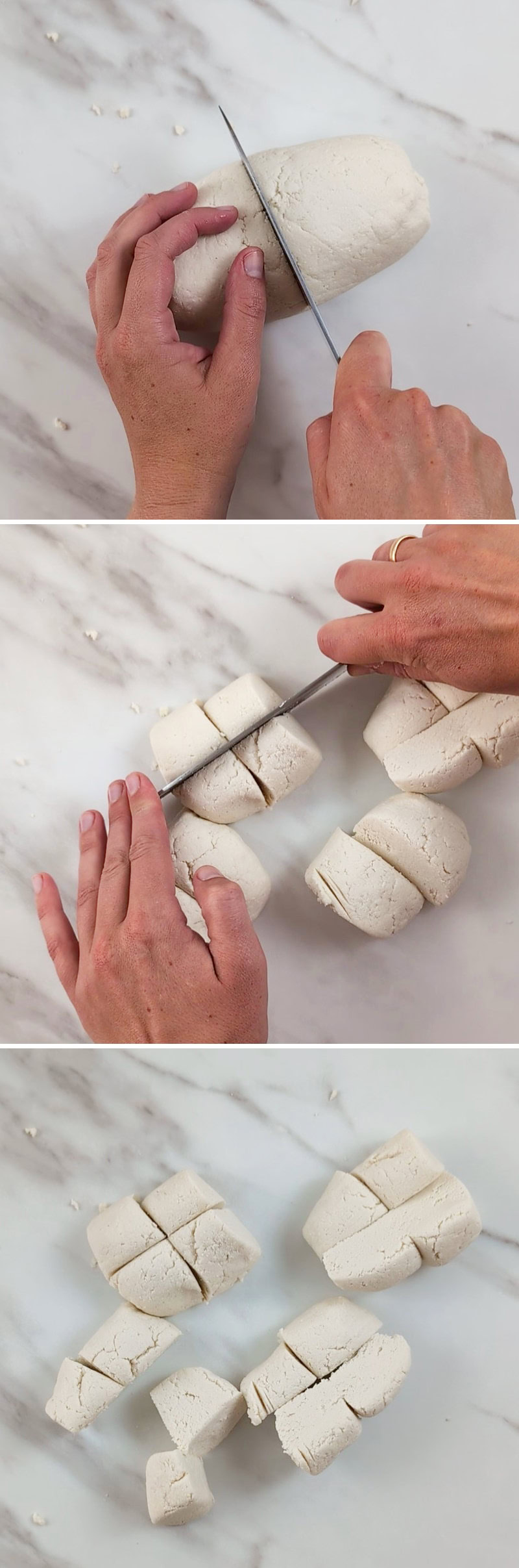 Dango di tofu - Passaggio 4: formare le palline