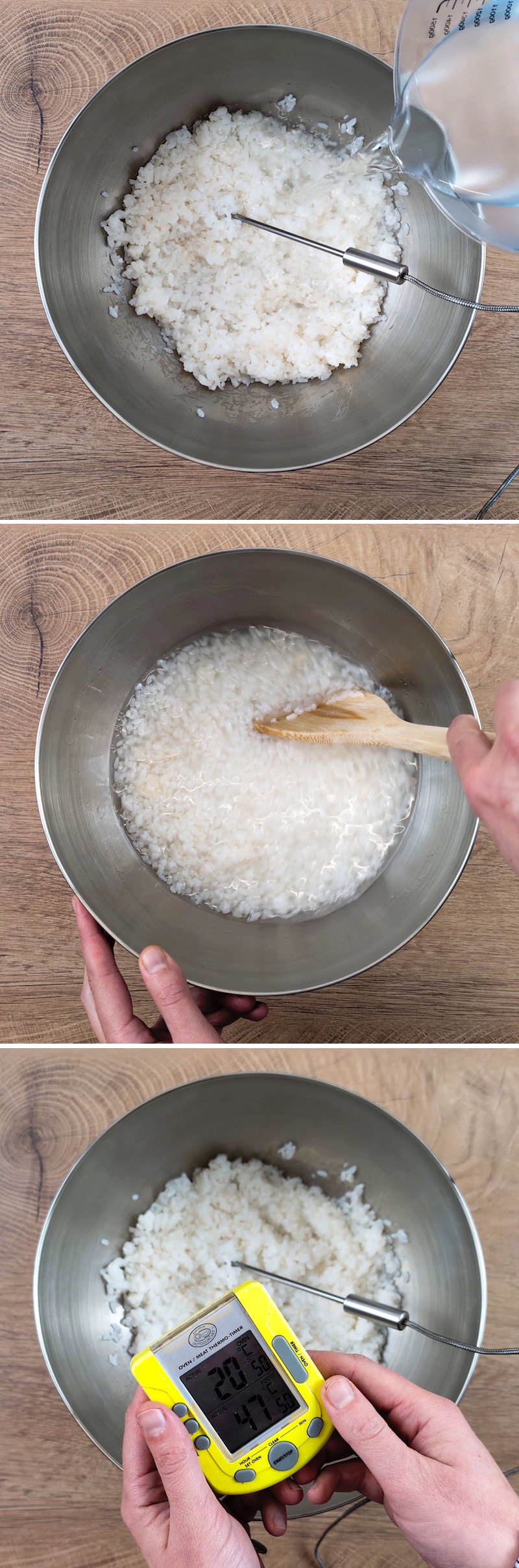 Amazake - Passaggio 4: raffreddare il riso