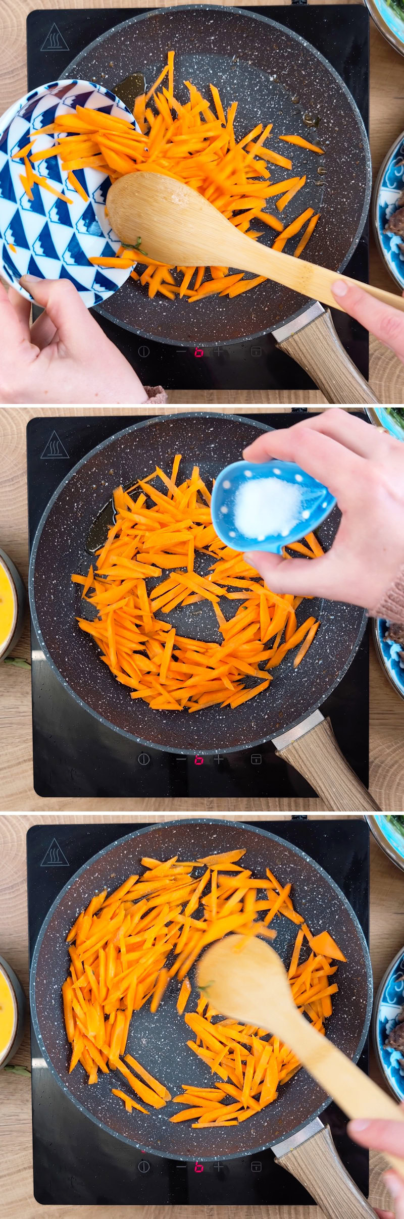 Gimbap Passaggio 11 Soffriggere le carote