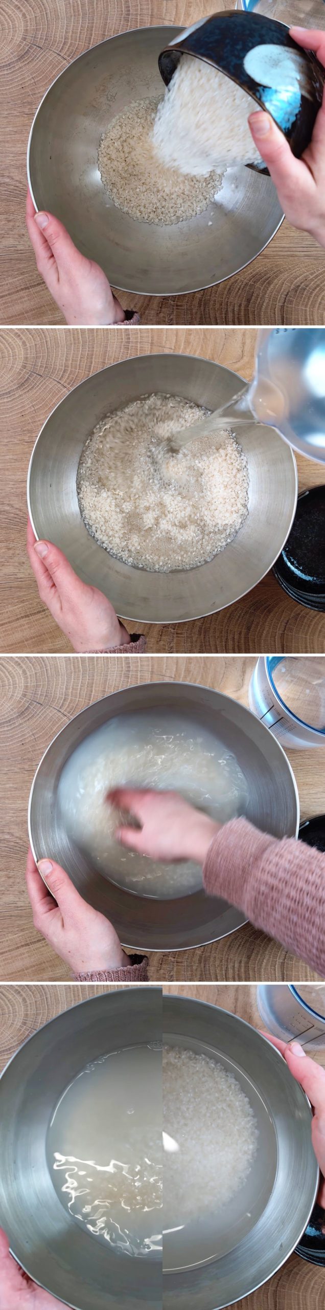 Gimbap passaggio 2 Lavare il riso