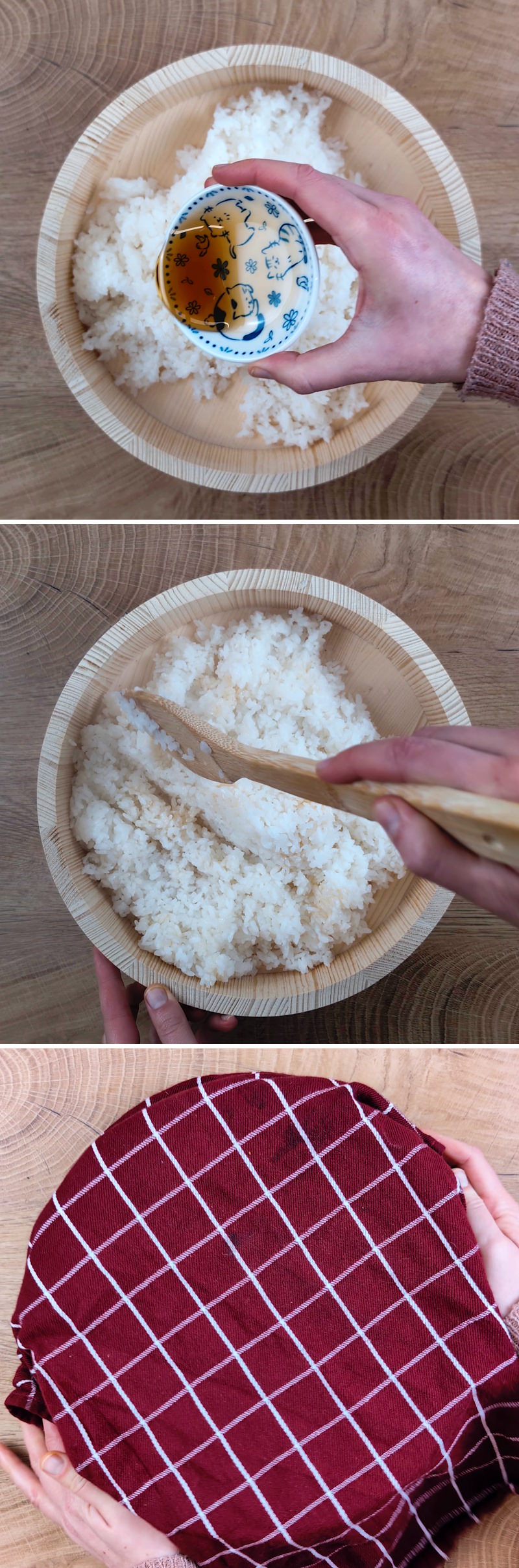 Gimbap passaggio 4: Condire il riso e lasciarlo riposare