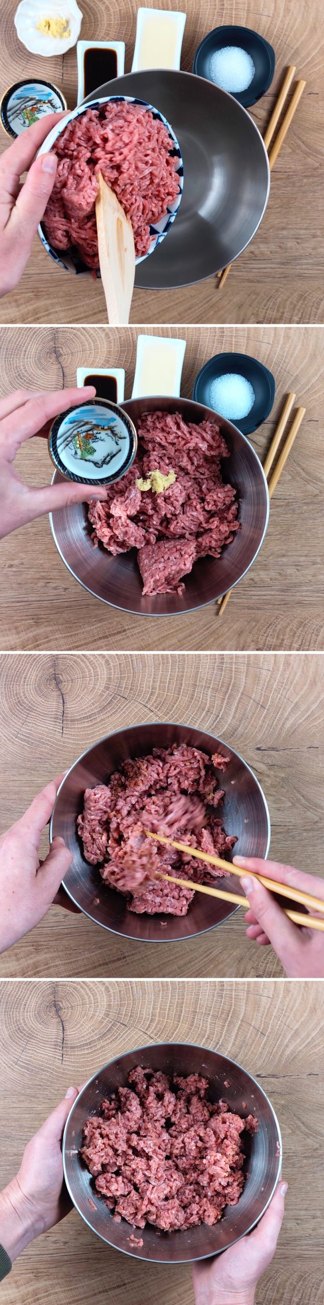Soboro Don Step 2 Season the meat