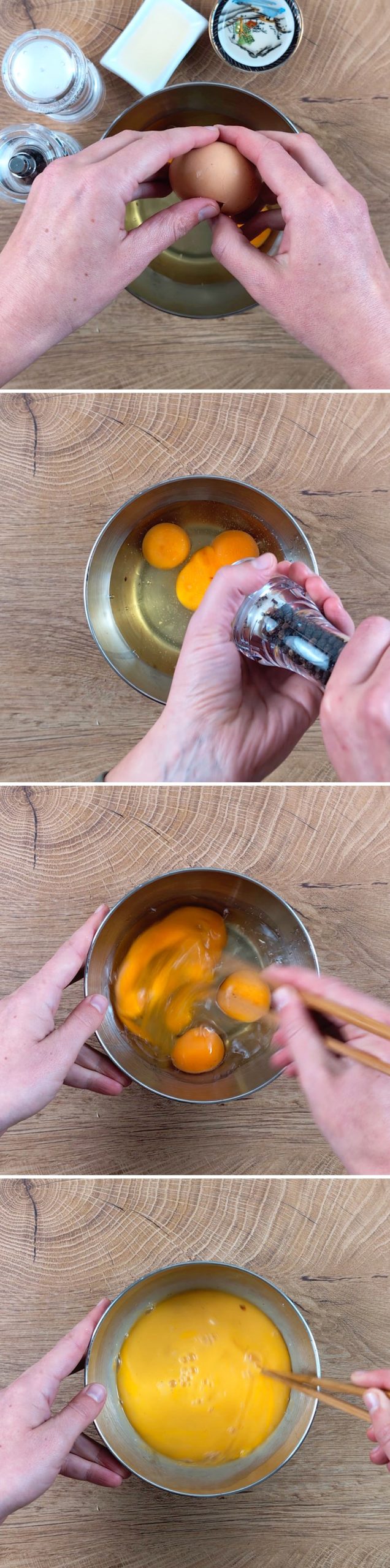 Soboro Don Step 3 Season the scrambled eggs