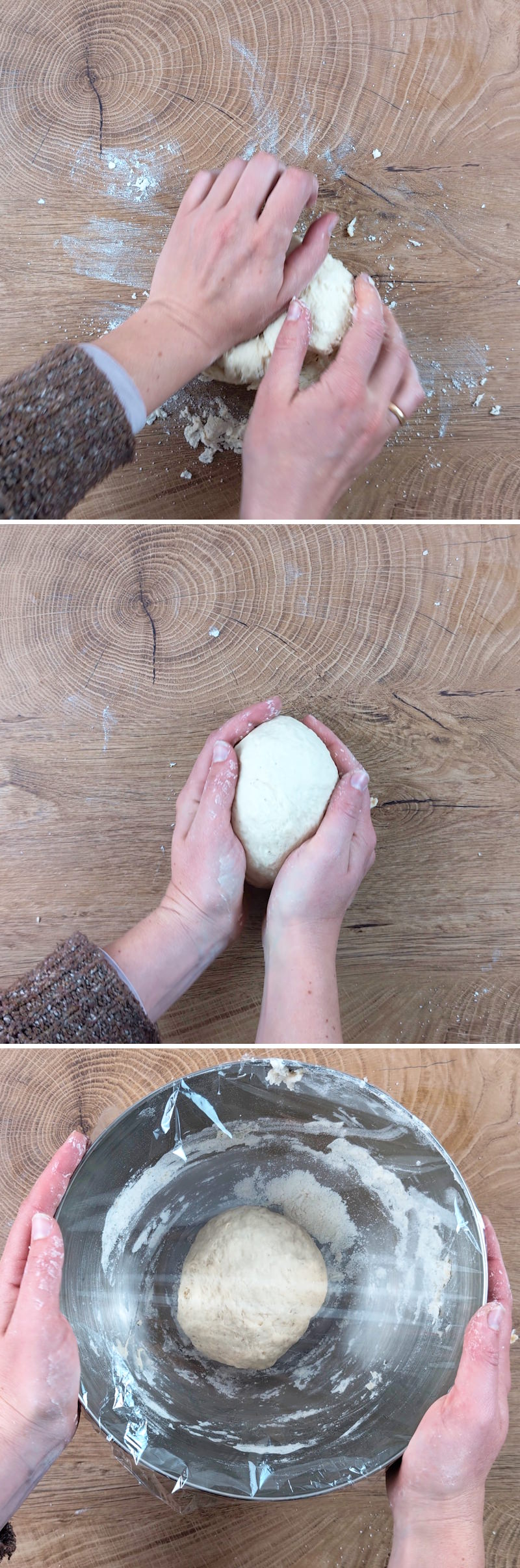 Nikuman Step 3: Kneading the dough