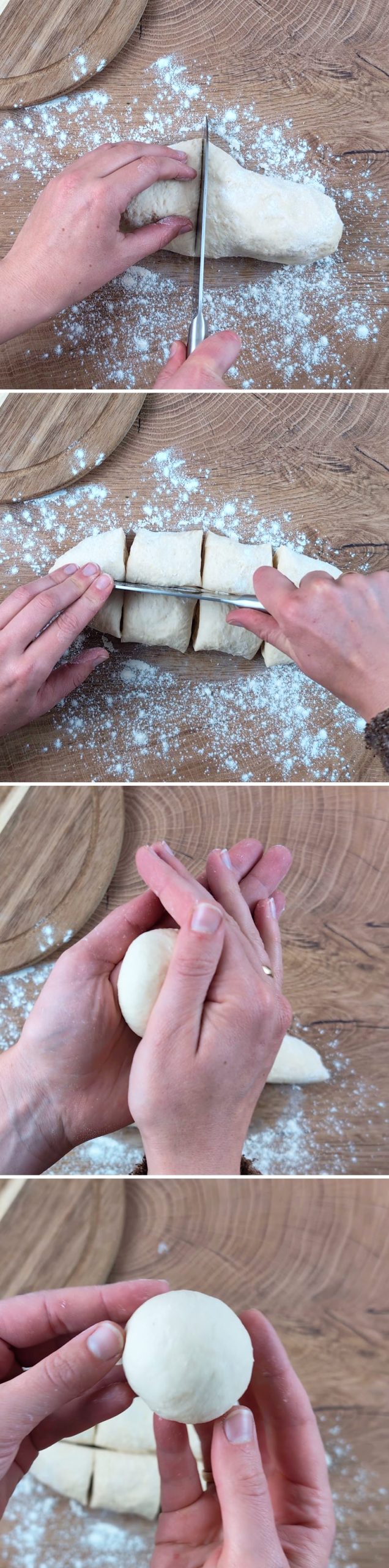 Nikuman Step 4: Shaping the dough