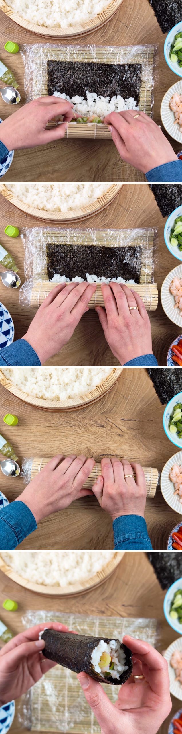 Sushi alla tempura - Passo 8: formare l’involtino