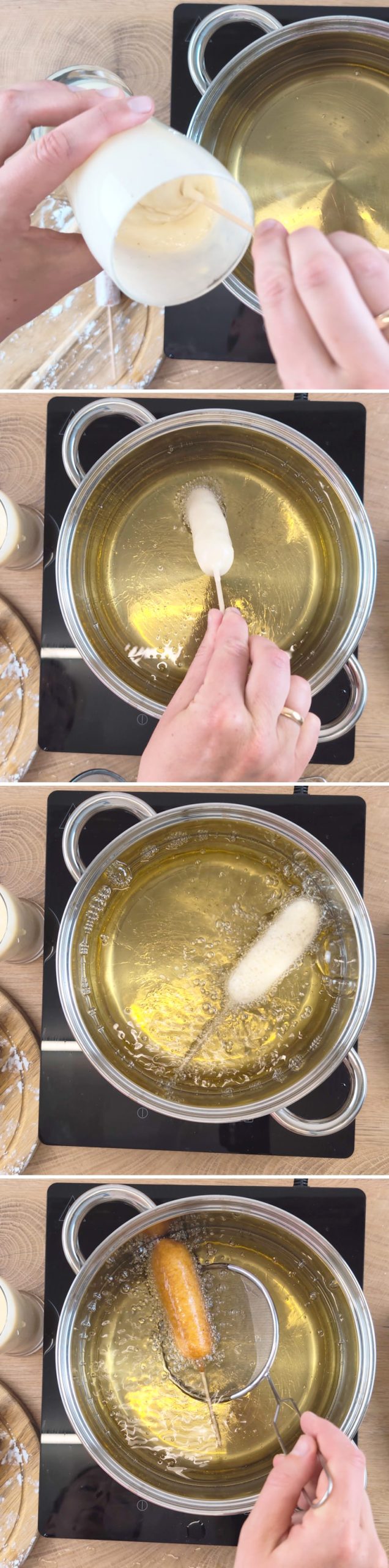 Corn Dogs step 5 - Frying
