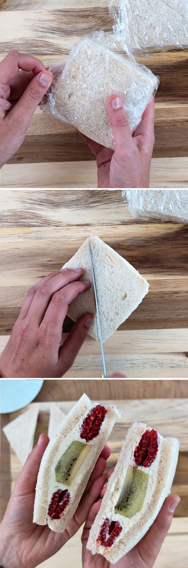 Fruit Sando Step 5: Chill and cut