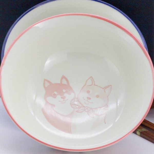 Hunde Schale mit Huskies Motiv, japanischer Kawaii-Charme, nostalgische Sammlerartikel.