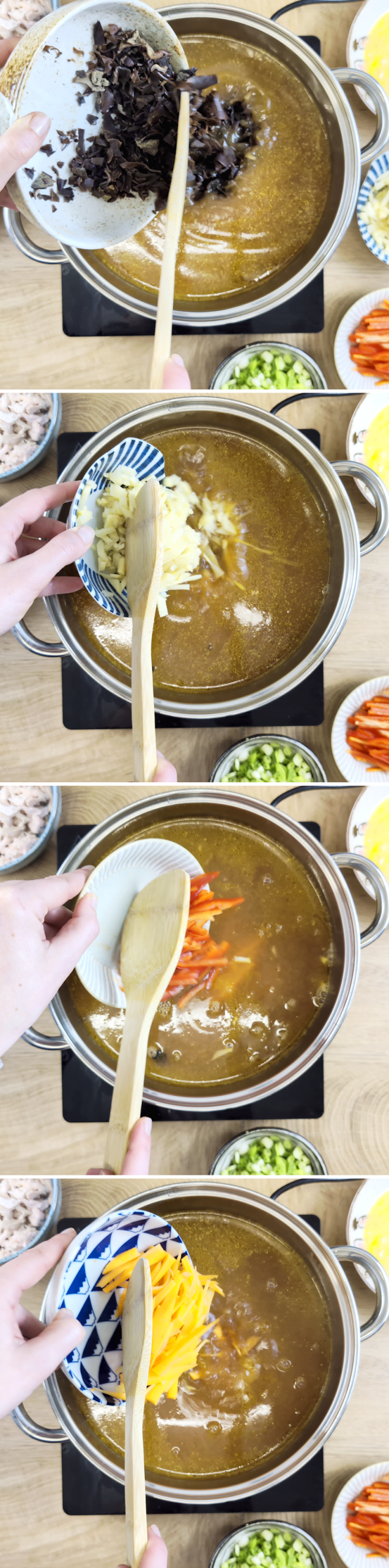 Zuppa di Pechino - Passaggio 11: aggiungere funghi e verdure