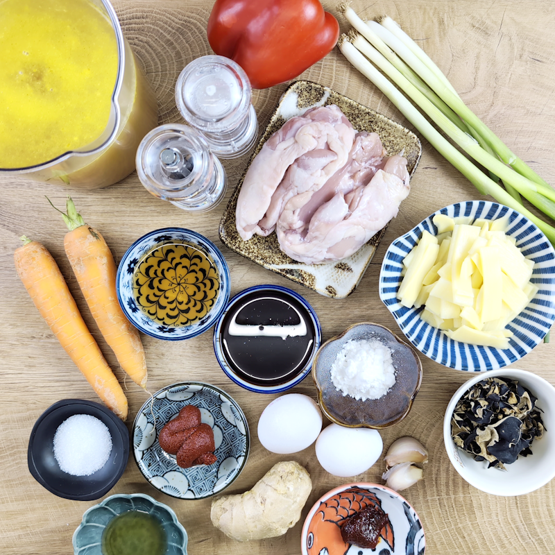 Ingredienti per la zuppa di Pechino