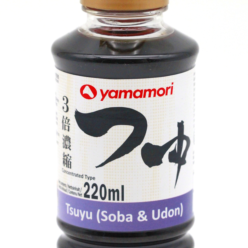 Tsuyu Sauce 220ml (3-fach Konzentrat, Nudelbrühe & Dipping Sauce, Suppenbrühe), Yamamori