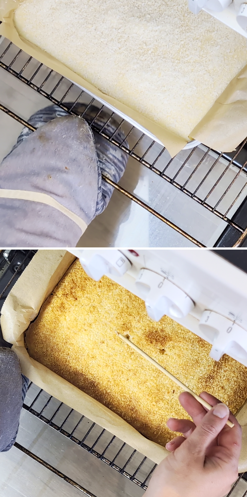 Butter Mochi - Passaggio 8: cuocere la torta in forno