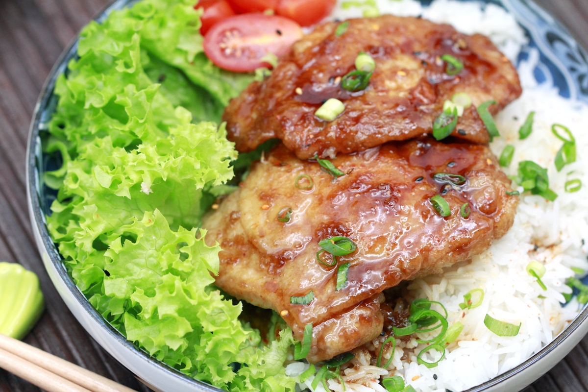 Chicken Teriyaki – japanisches Teriyaki Hähnchen mit Reis